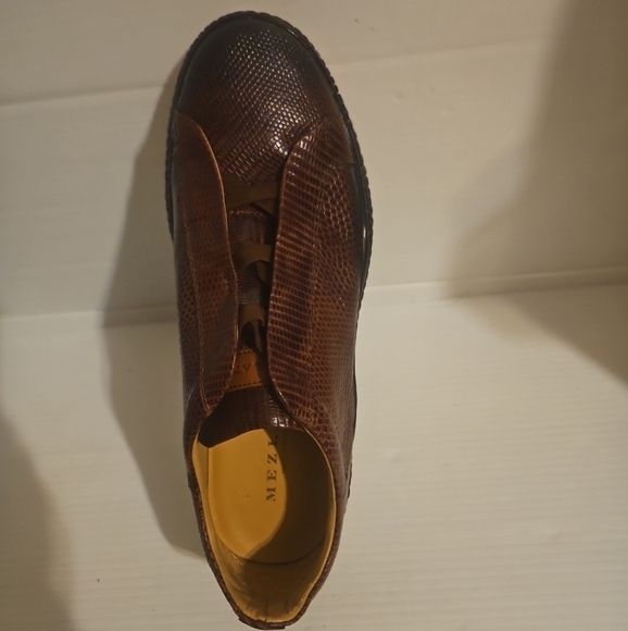 MEZLAN Men's Cognac Calcio Deer Skin Slip On Sneakers - Picture 5 of 7